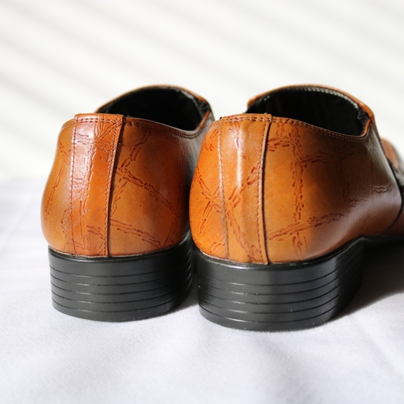 Vero Cuoio NIKE Collection Brown Leather Dress Shoes Loafers Slip On Mens Sz 40 - Picture 9 of 15